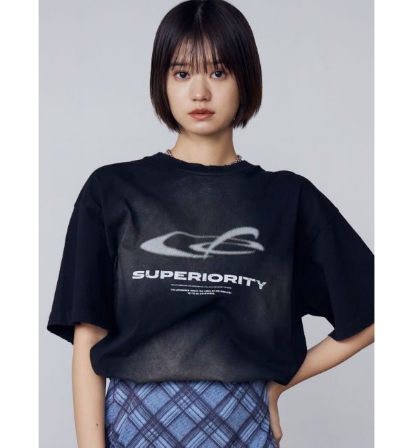 EMODA「アートグラフィックオーバーTシャツ」|Tシャツ・カットソー|ブラック