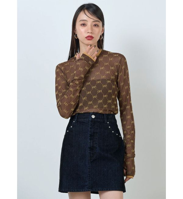 MURUA「フロッキーモノグラムシアートップス」|Tシャツ・カットソー|