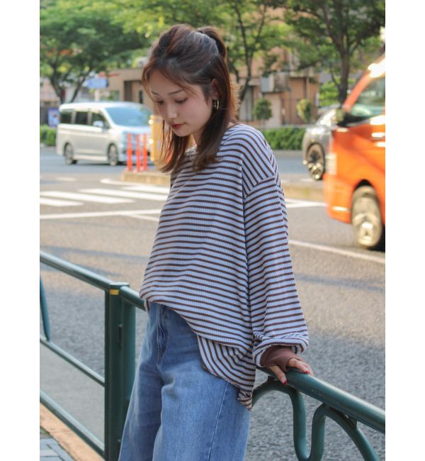 Ungrid「【WEB限定】スリーブボリュームワッフルロングスリーブTee」|Tシャツ・カットソー|