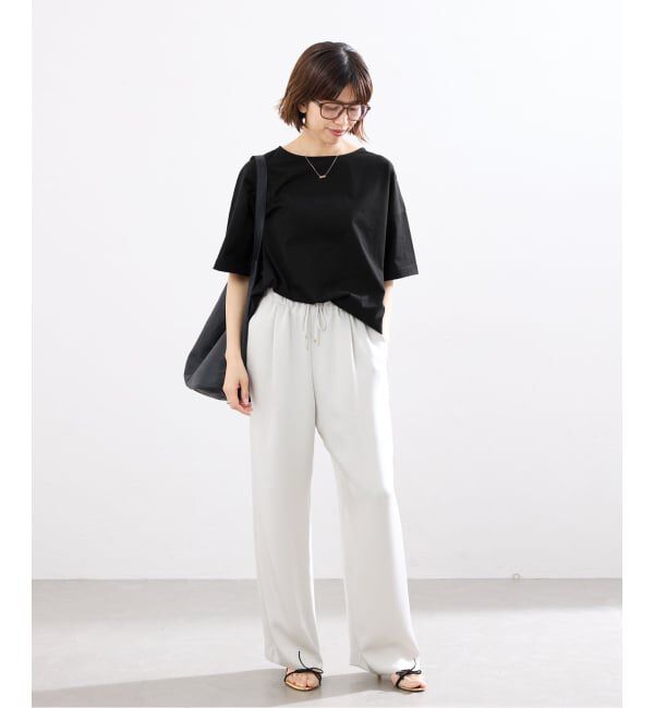 IENA「《接触冷感》ボートネック オーバーサイズフォルムTシャツ」|Tシャツ・カットソー|
