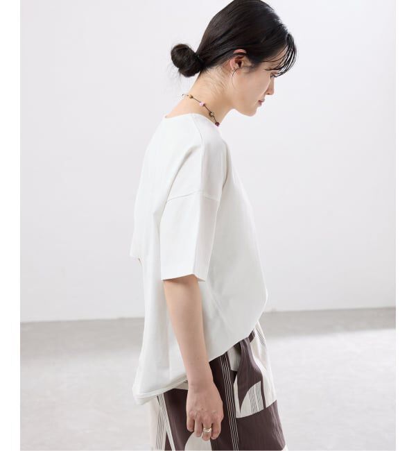IENA「《接触冷感》ボートネック オーバーサイズフォルムTシャツ」|Tシャツ・カットソー|