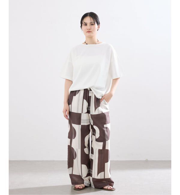 IENA「《接触冷感》ボートネック オーバーサイズフォルムTシャツ」|Tシャツ・カットソー|