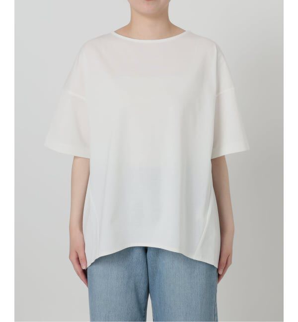 IENA「《接触冷感》ボートネック オーバーサイズフォルムTシャツ」|Tシャツ・カットソー|