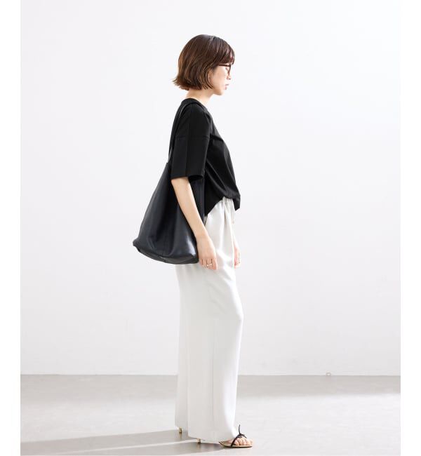 IENA「《接触冷感》ボートネック オーバーサイズフォルムTシャツ」|Tシャツ・カットソー|