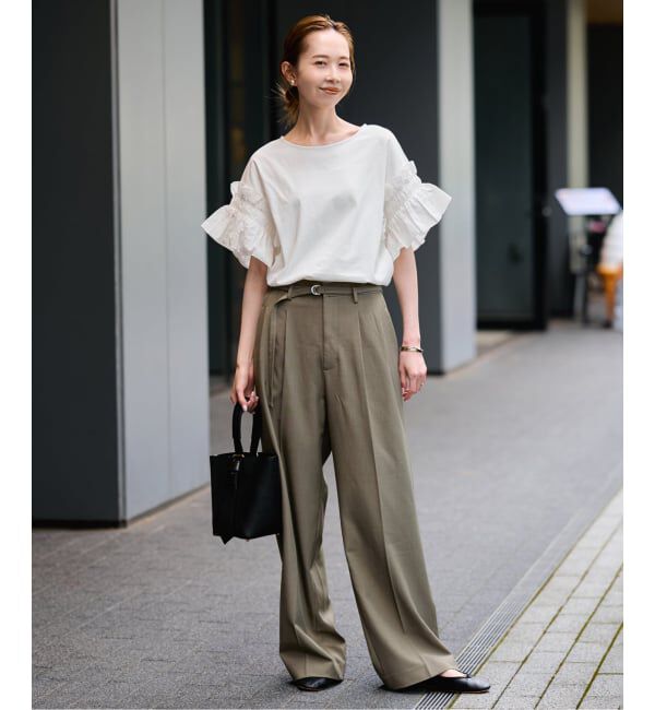 SLOBE IENA「《汗染み防止》フリルスリーブプルオーバー」|Tシャツ・カットソー|