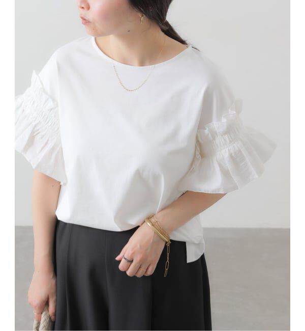 SLOBE IENA「《汗染み防止》フリルスリーブプルオーバー」|Tシャツ・カットソー|