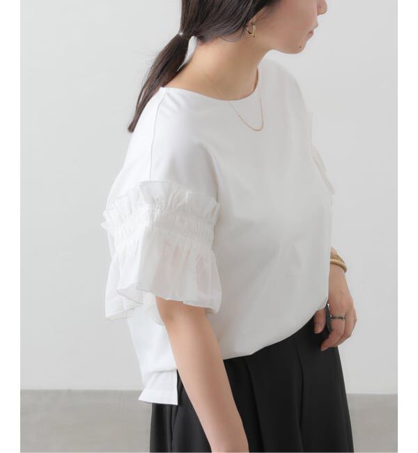 SLOBE IENA「《汗染み防止》フリルスリーブプルオーバー」|Tシャツ・カットソー|