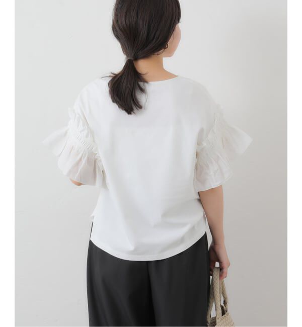 SLOBE IENA「《汗染み防止》フリルスリーブプルオーバー」|Tシャツ・カットソー|