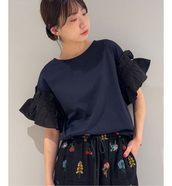 SLOBE IENA「《汗染み防止》フリルスリーブプルオーバー」|Tシャツ・カットソー|