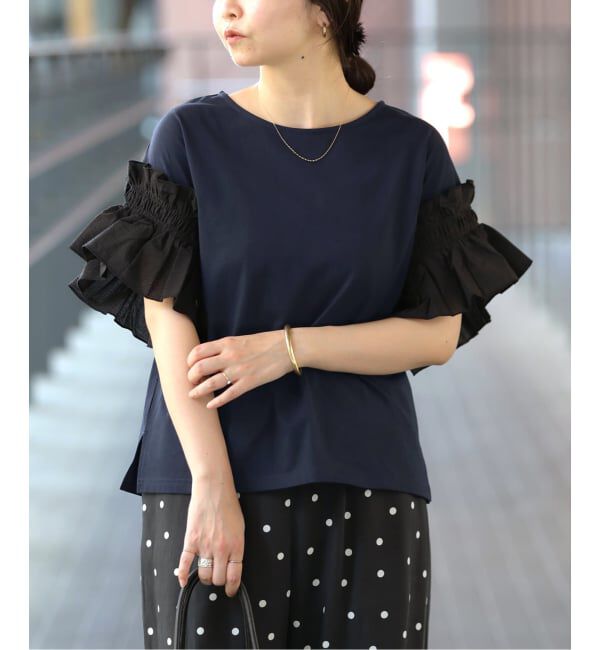 SLOBE IENA「《汗染み防止》フリルスリーブプルオーバー」|Tシャツ・カットソー|