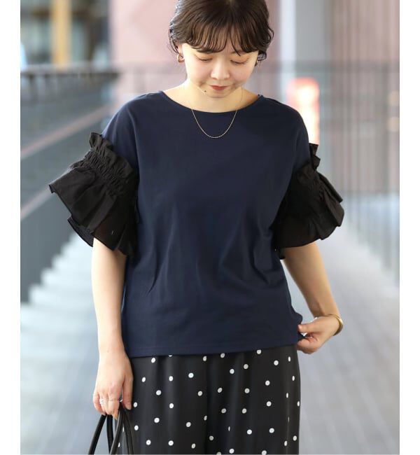 SLOBE IENA「《汗染み防止》フリルスリーブプルオーバー」|Tシャツ・カットソー|