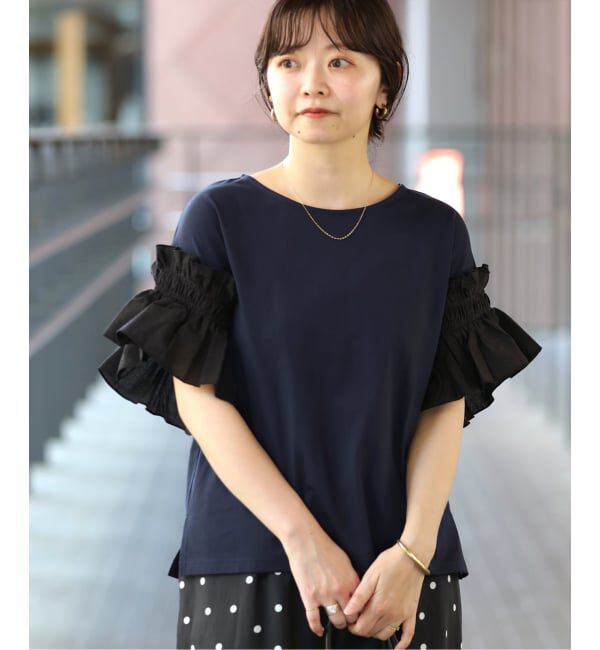 SLOBE IENA「《汗染み防止》フリルスリーブプルオーバー」|Tシャツ・カットソー|
