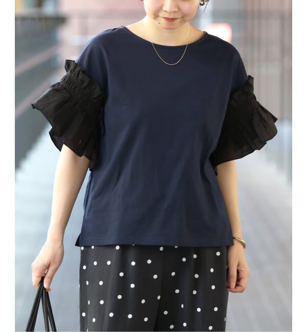 SLOBE IENA「《汗染み防止》フリルスリーブプルオーバー」|Tシャツ・カットソー|