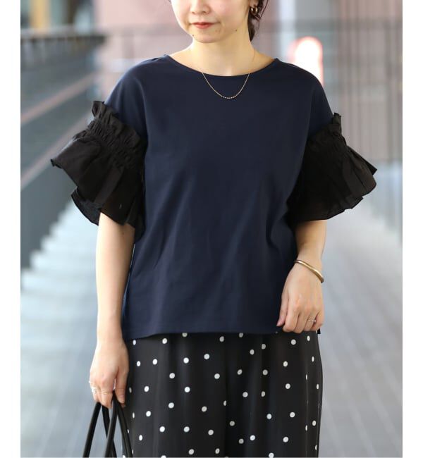 SLOBE IENA「《汗染み防止》フリルスリーブプルオーバー」|Tシャツ・カットソー|