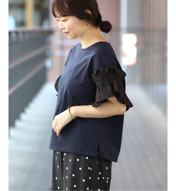 SLOBE IENA「《汗染み防止》フリルスリーブプルオーバー」|Tシャツ・カットソー|