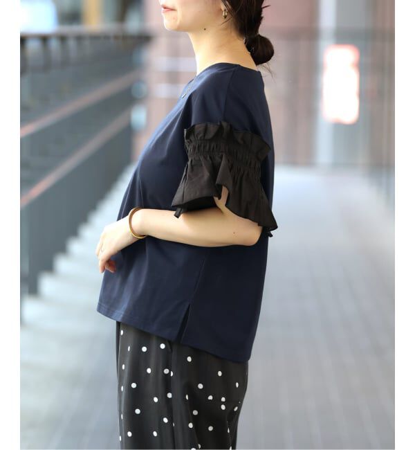 SLOBE IENA「《汗染み防止》フリルスリーブプルオーバー」|Tシャツ・カットソー|