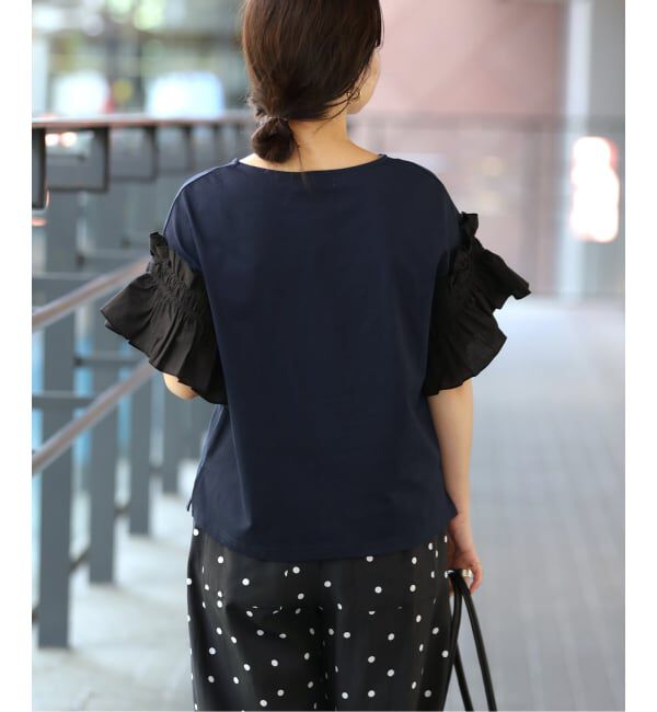 SLOBE IENA「《汗染み防止》フリルスリーブプルオーバー」|Tシャツ・カットソー|