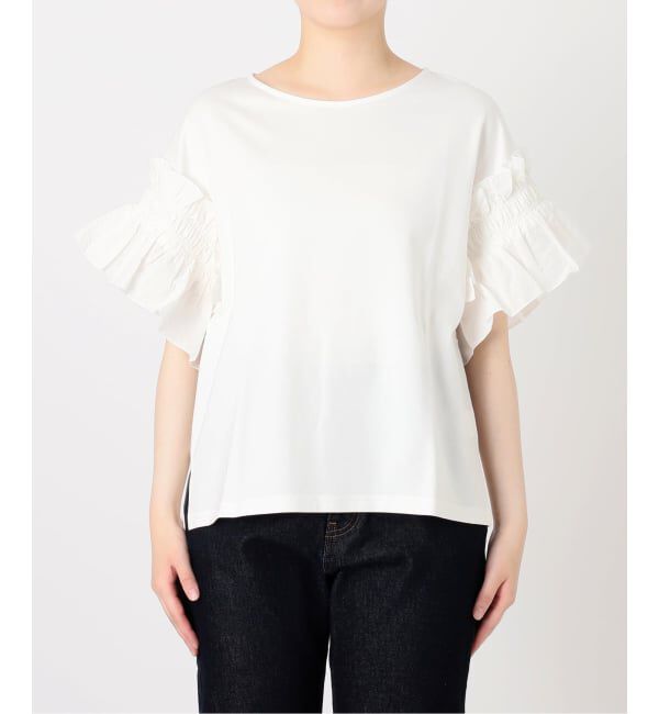 SLOBE IENA「《汗染み防止》フリルスリーブプルオーバー」|Tシャツ・カットソー|