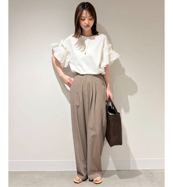 SLOBE IENA「《汗染み防止》フリルスリーブプルオーバー」|Tシャツ・カットソー|
