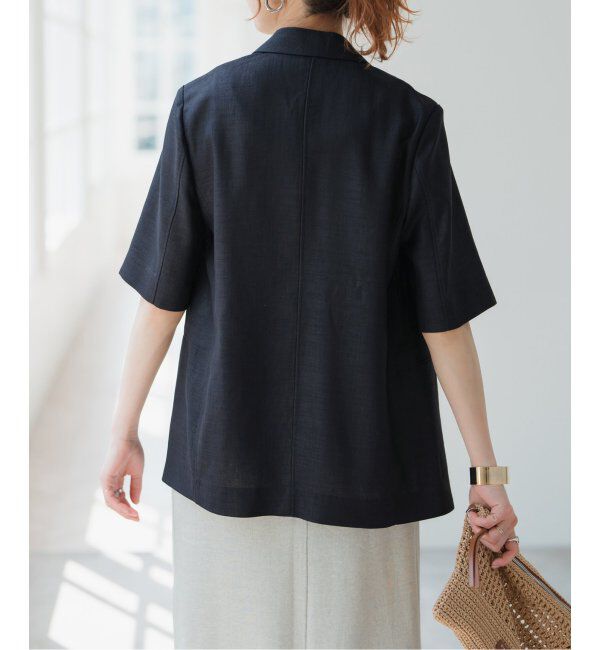 Spick and Span「《追加》ライトドライクロスハーフスリーブジャケット」|テーラードジャケット|