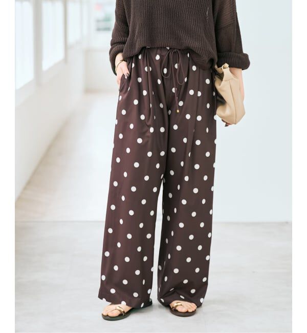 Spick and Span「《一部店舗+WEB限定》ドットプリントイージーパンツ」|その他|ブラウンベース