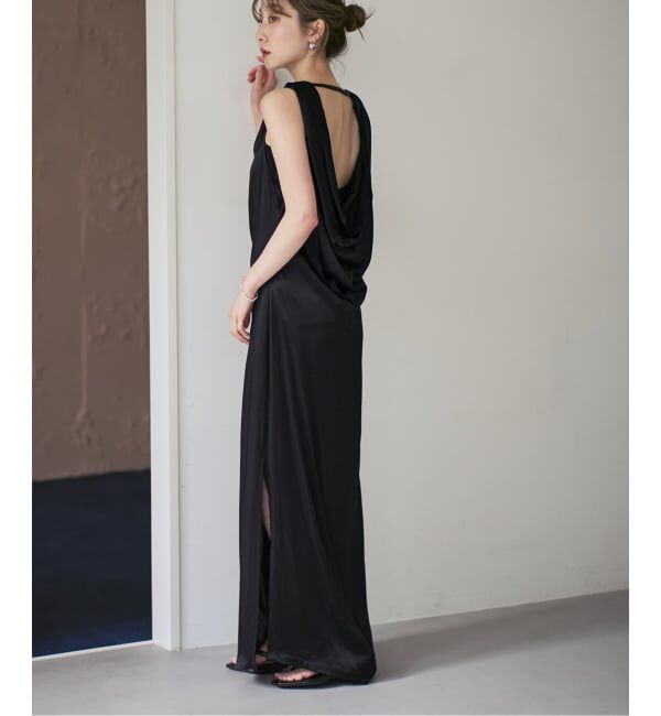 NOBLE「determ/デターム Collagen Satin Draped Dress」|ワンピース|