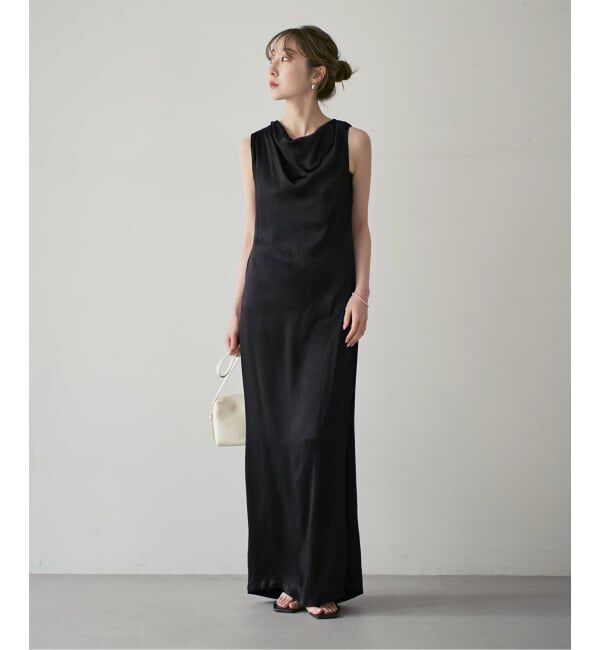 NOBLE「determ/デターム Collagen Satin Draped Dress」|ワンピース|