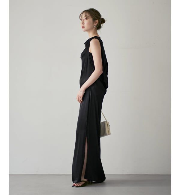 NOBLE「determ/デターム Collagen Satin Draped Dress」|ワンピース|