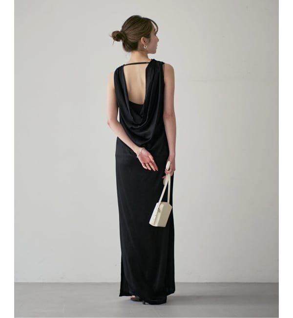 NOBLE「determ/デターム Collagen Satin Draped Dress」|ワンピース|