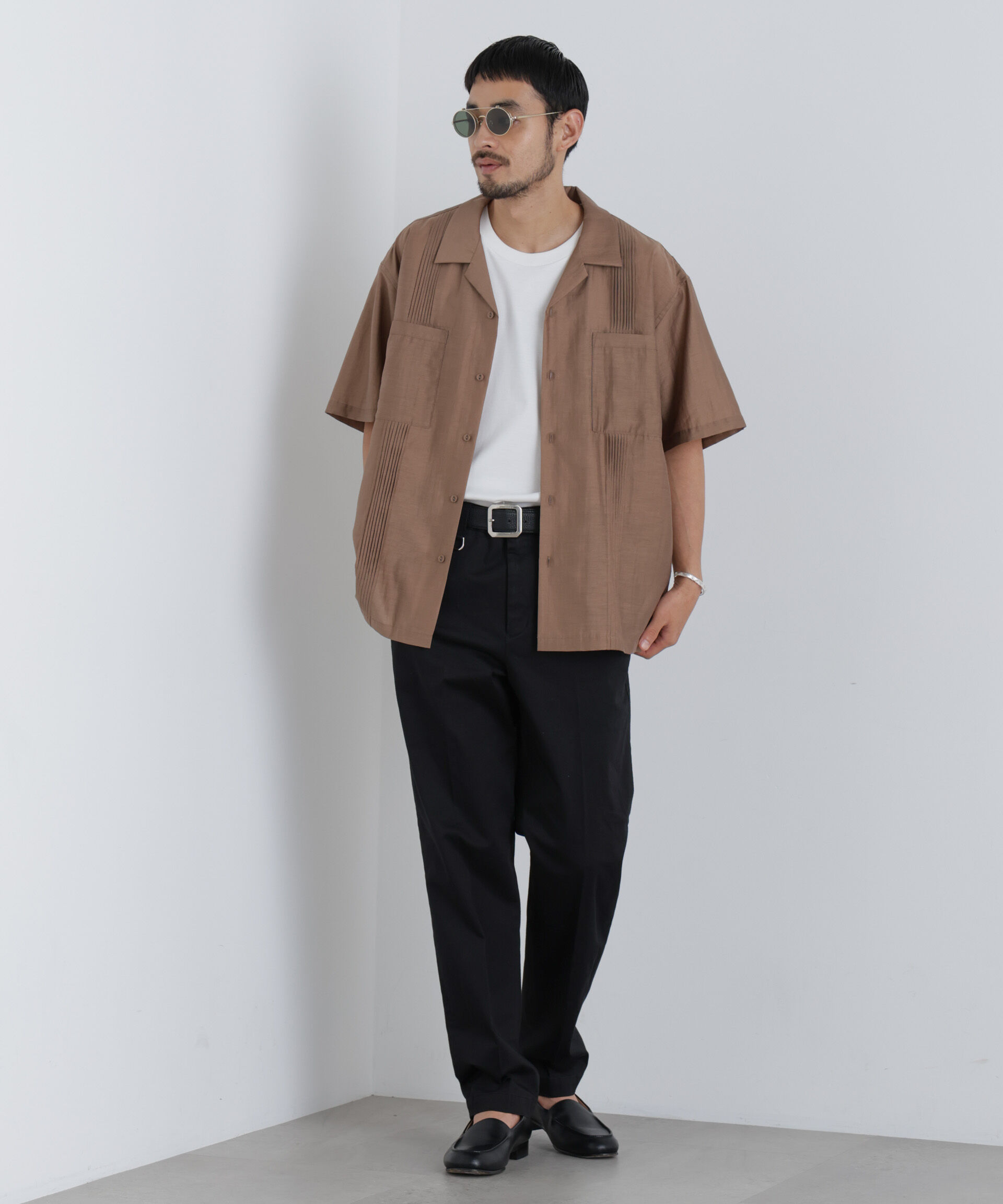 nano･universe「NewOnTrousers フェードサテンSlim テーパー」|チノ|