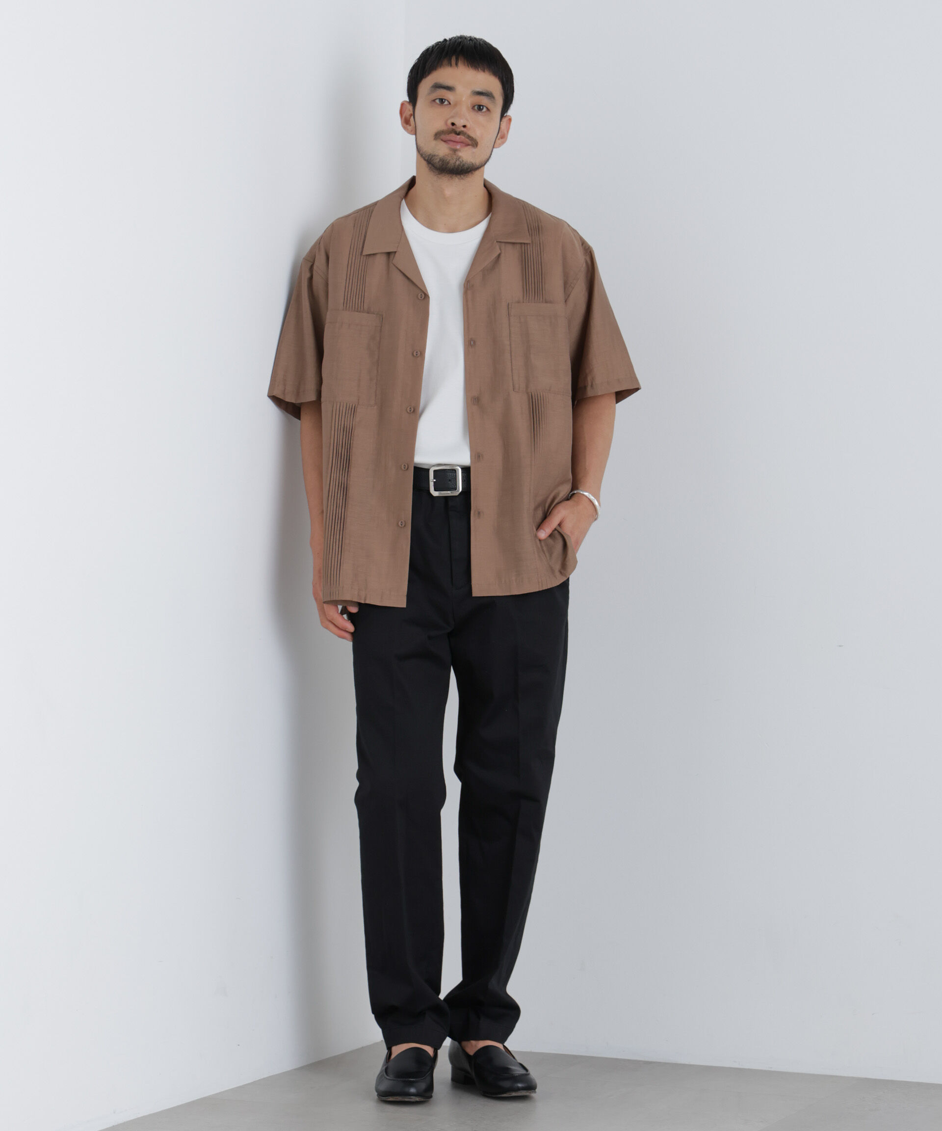nano･universe「NewOnTrousers フェードサテンSlim テーパー」|チノ|