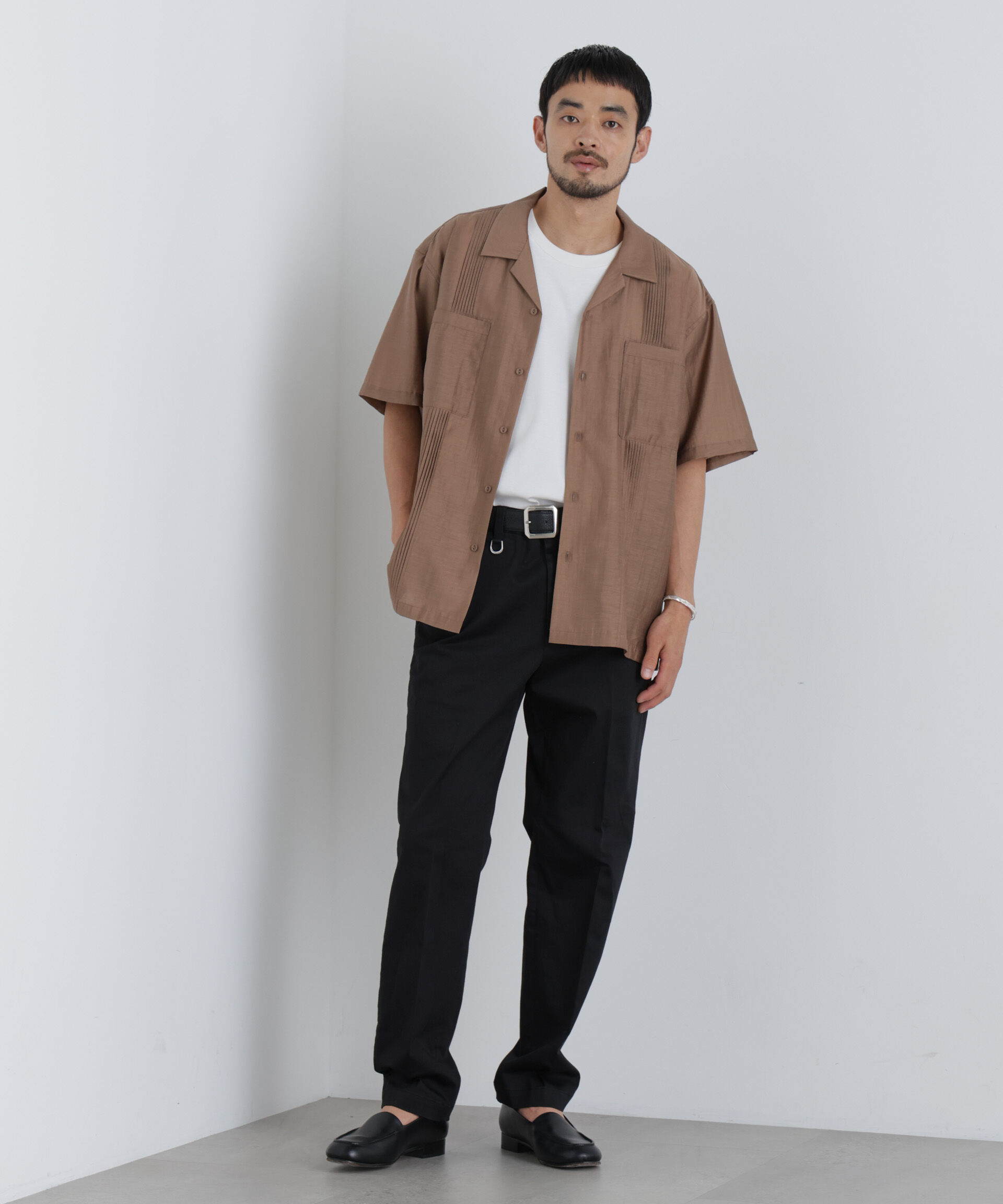 nano･universe「NewOnTrousers フェードサテンSlim テーパー」|チノ|