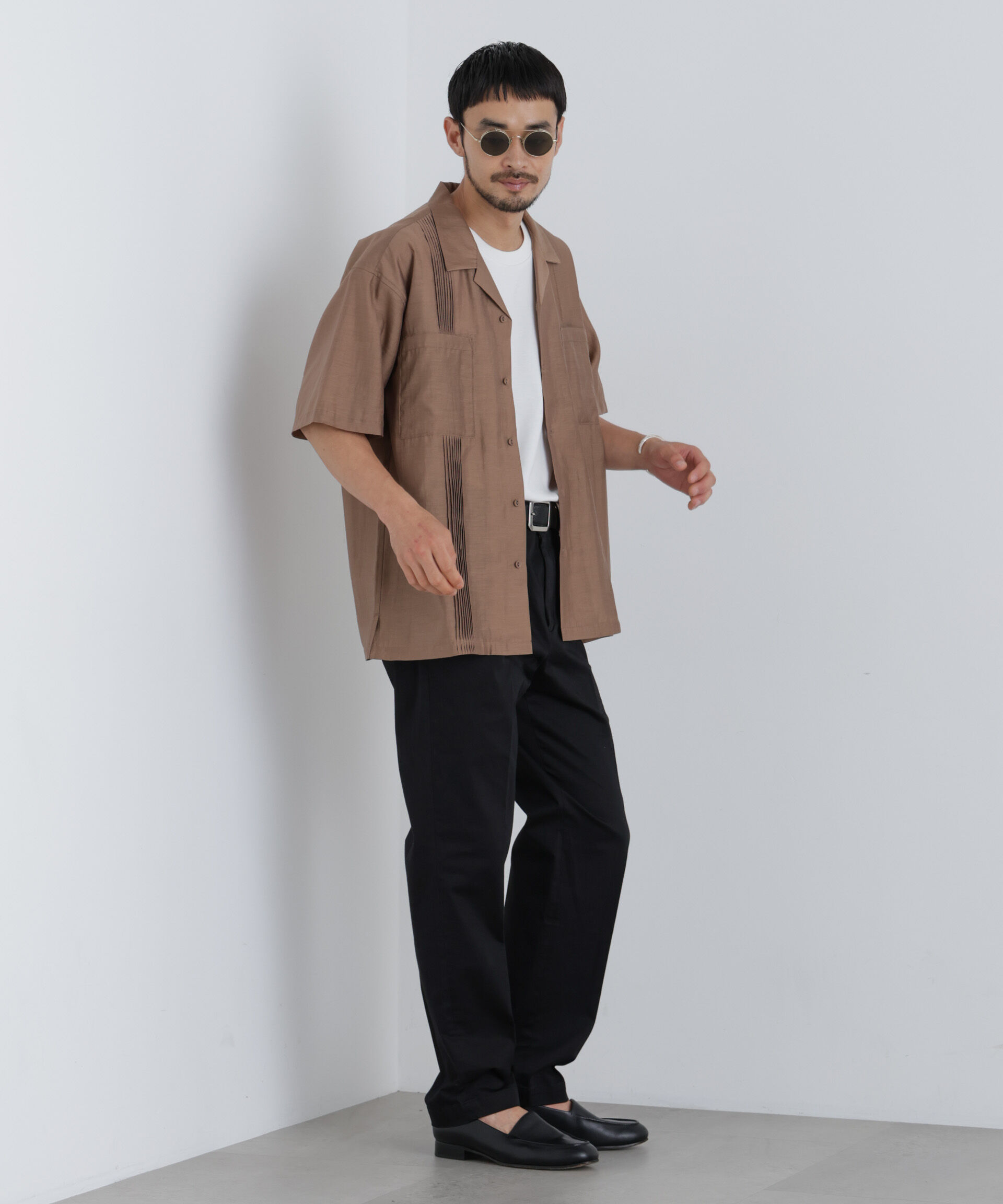 nano･universe「NewOnTrousers フェードサテンSlim テーパー」|チノ|