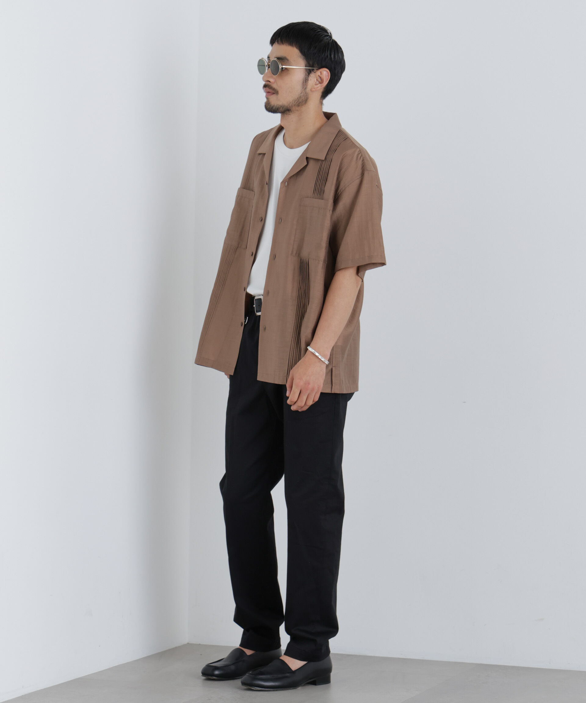 nano･universe「NewOnTrousers フェードサテンSlim テーパー」|チノ|