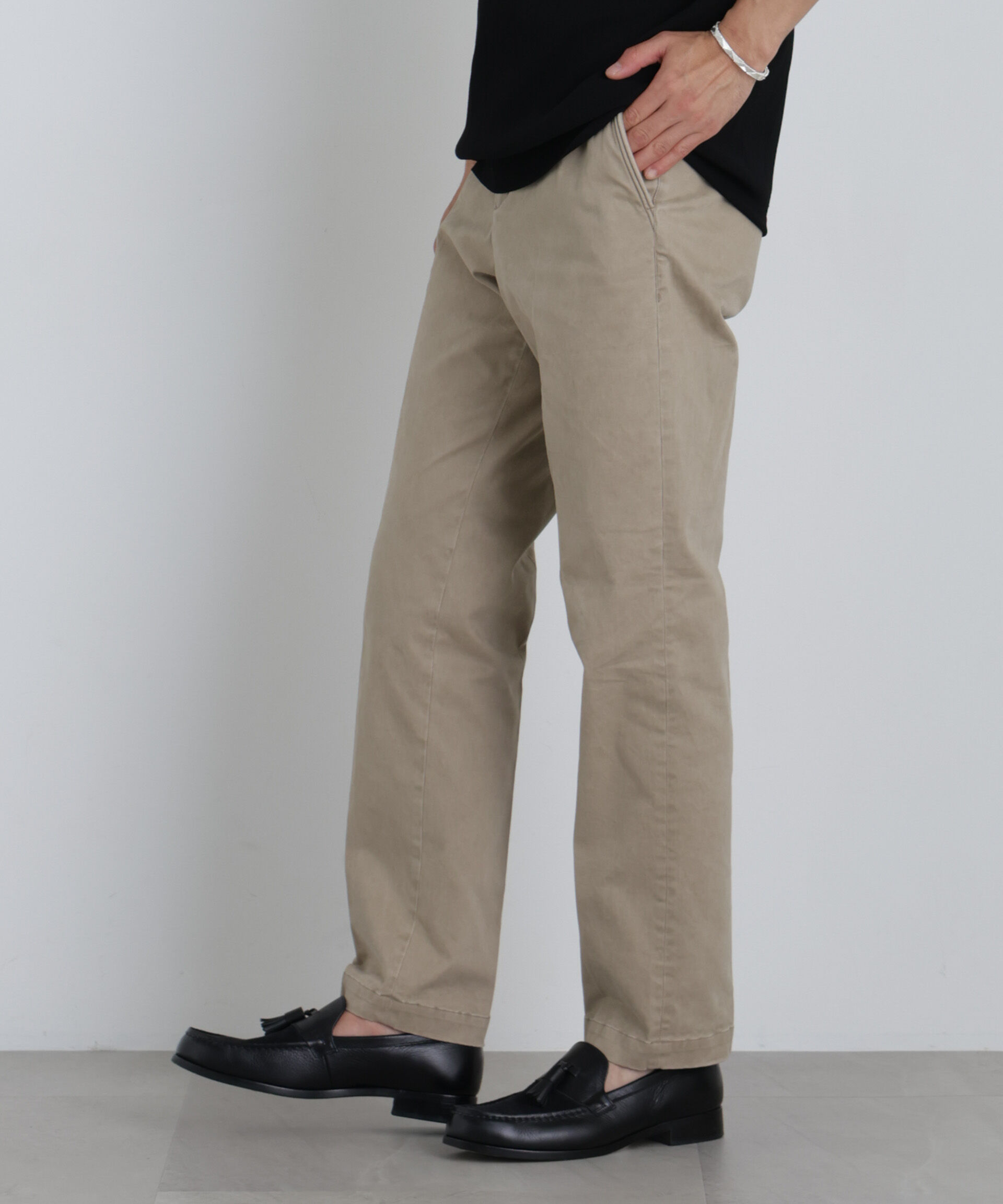 nano･universe「NewOnTrousers フェードサテンSlim テーパー」|チノ|