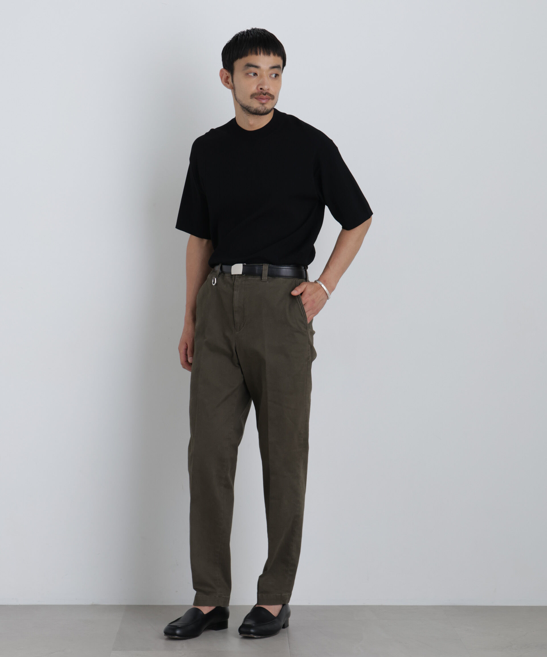 nano･universe「NewOnTrousers フェードサテンSlim テーパー」|チノ|