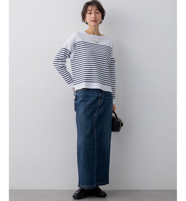 23区「Armor-lux パネルボーダー クロップド カットソー」|Tシャツ・カットソー|