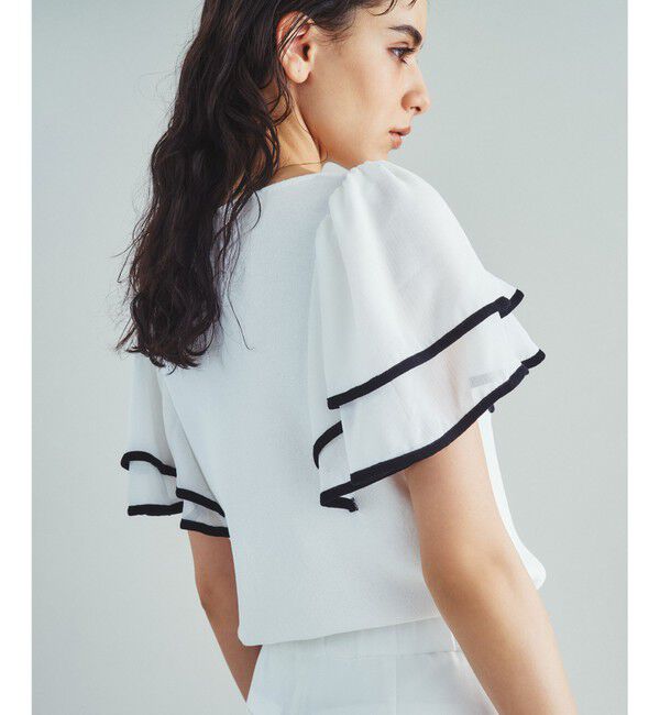 「シフォンスリーブニットトップ」|Tシャツ・カットソー|