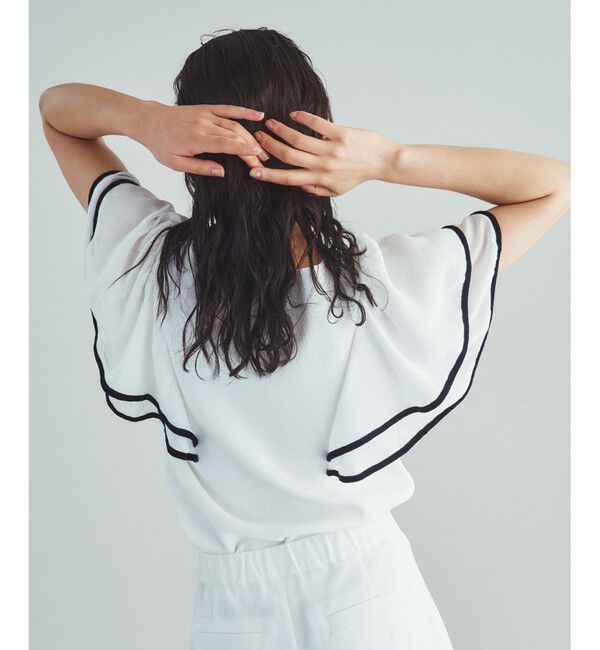  「シフォンスリーブニットトップ」|Tシャツ・カットソー|