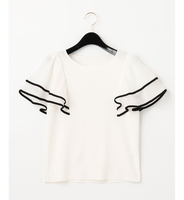  「シフォンスリーブニットトップ」|Tシャツ・カットソー|