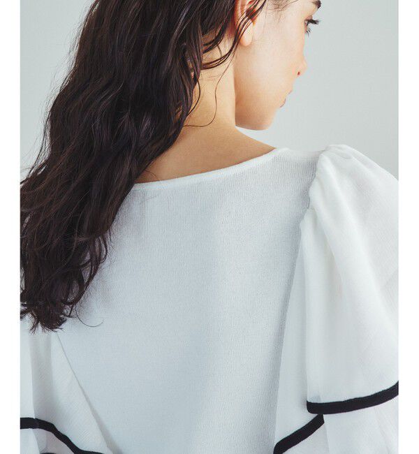  「シフォンスリーブニットトップ」|Tシャツ・カットソー|