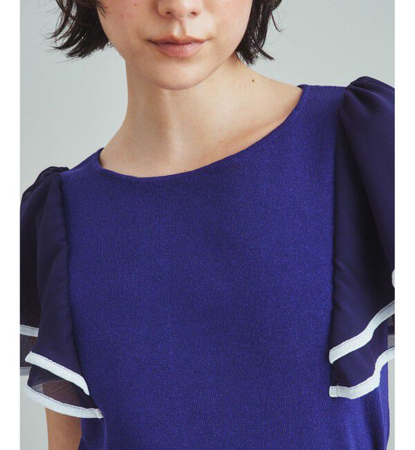 「シフォンスリーブニットトップ」|Tシャツ・カットソー|