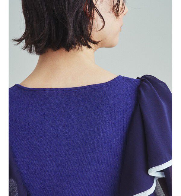  「シフォンスリーブニットトップ」|Tシャツ・カットソー|