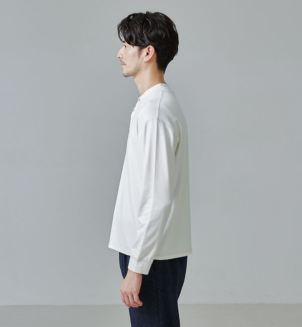 ABAHOUSE「【ヘンリーネック】ポンチ 長袖 Ｔシャツ」|Tシャツ・カットソー|