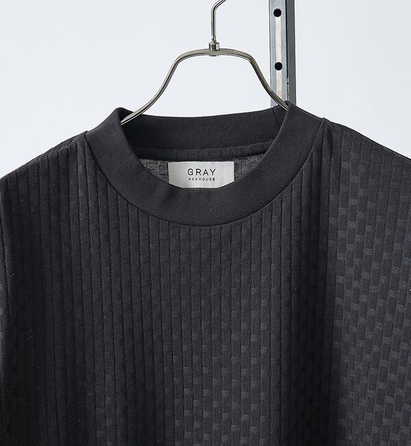 ABAHOUSE「【凹凸編み】リンクス ブロック 半袖Tシャツ」|Tシャツ・カットソー|