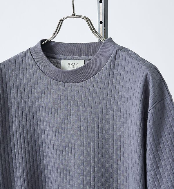 ABAHOUSE「【凹凸編み】リンクス ブロック 半袖Tシャツ」|Tシャツ・カットソー|