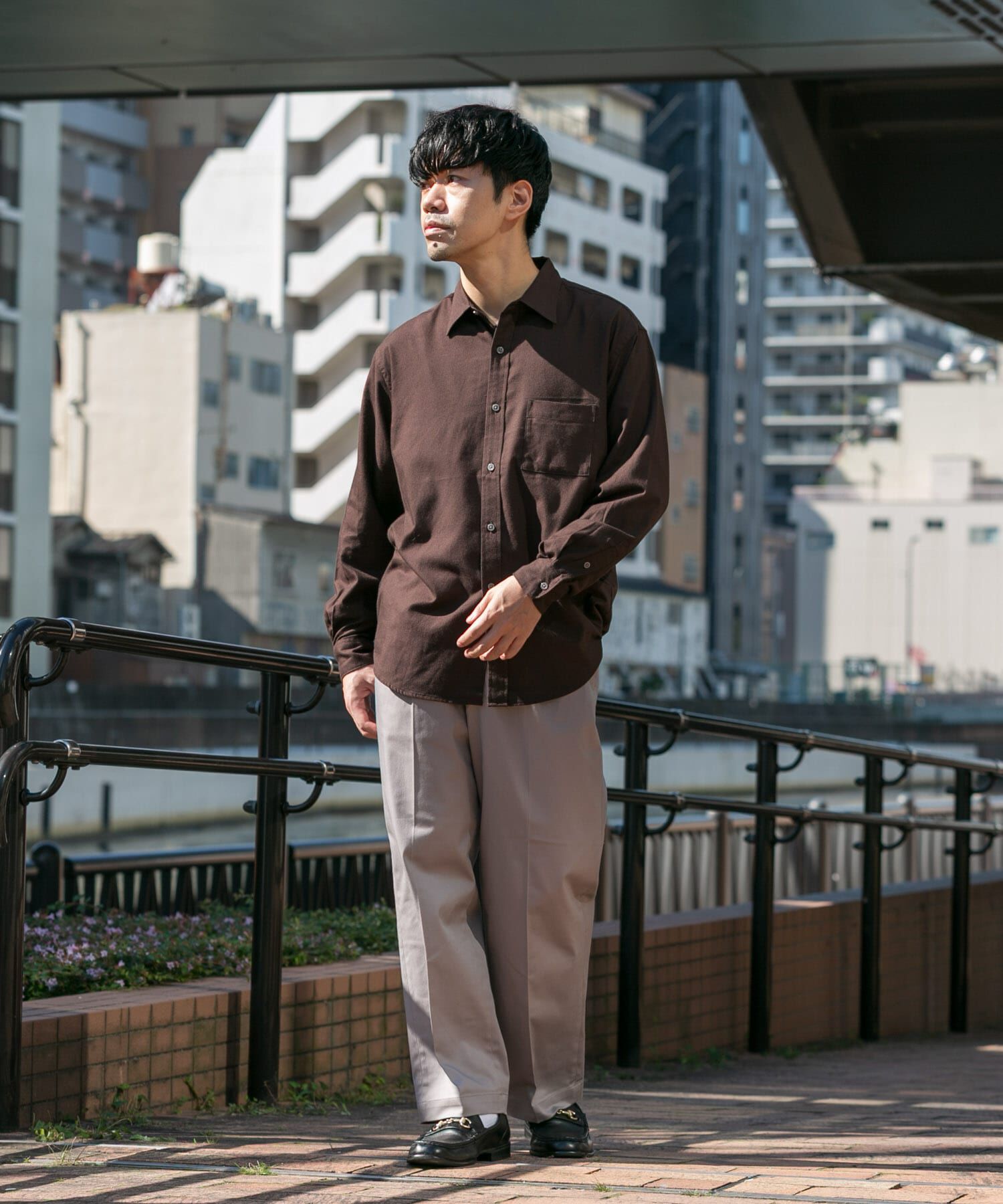 URBAN RESEARCH ROSSO「『蓄熱 / XLサイズあり』アーバンリラックスサーモネルレギュラーシャツ」|シャツ・ブラウス|
