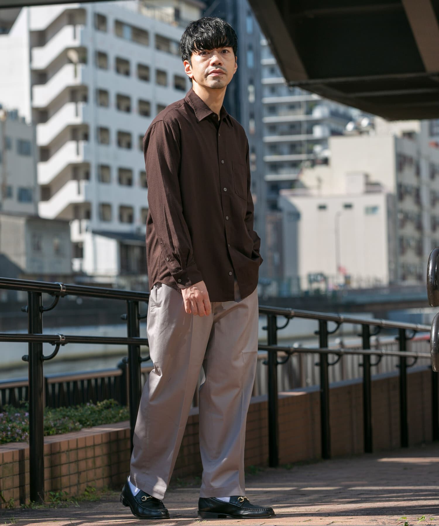 URBAN RESEARCH ROSSO「『蓄熱 / XLサイズあり』アーバンリラックスサーモネルレギュラーシャツ」|シャツ・ブラウス|
