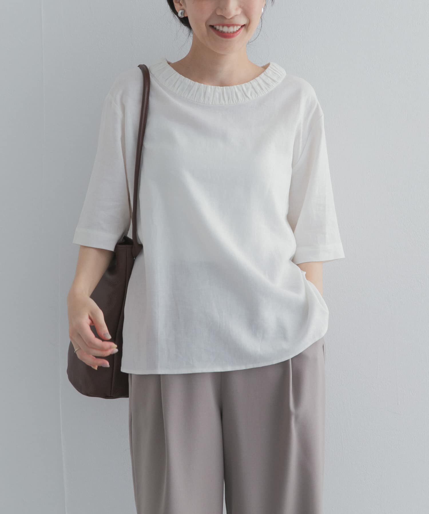 URBAN RESEARCH DOORS「リネンレーヨンバックリボンブラウス」|シャツ・ブラウス|