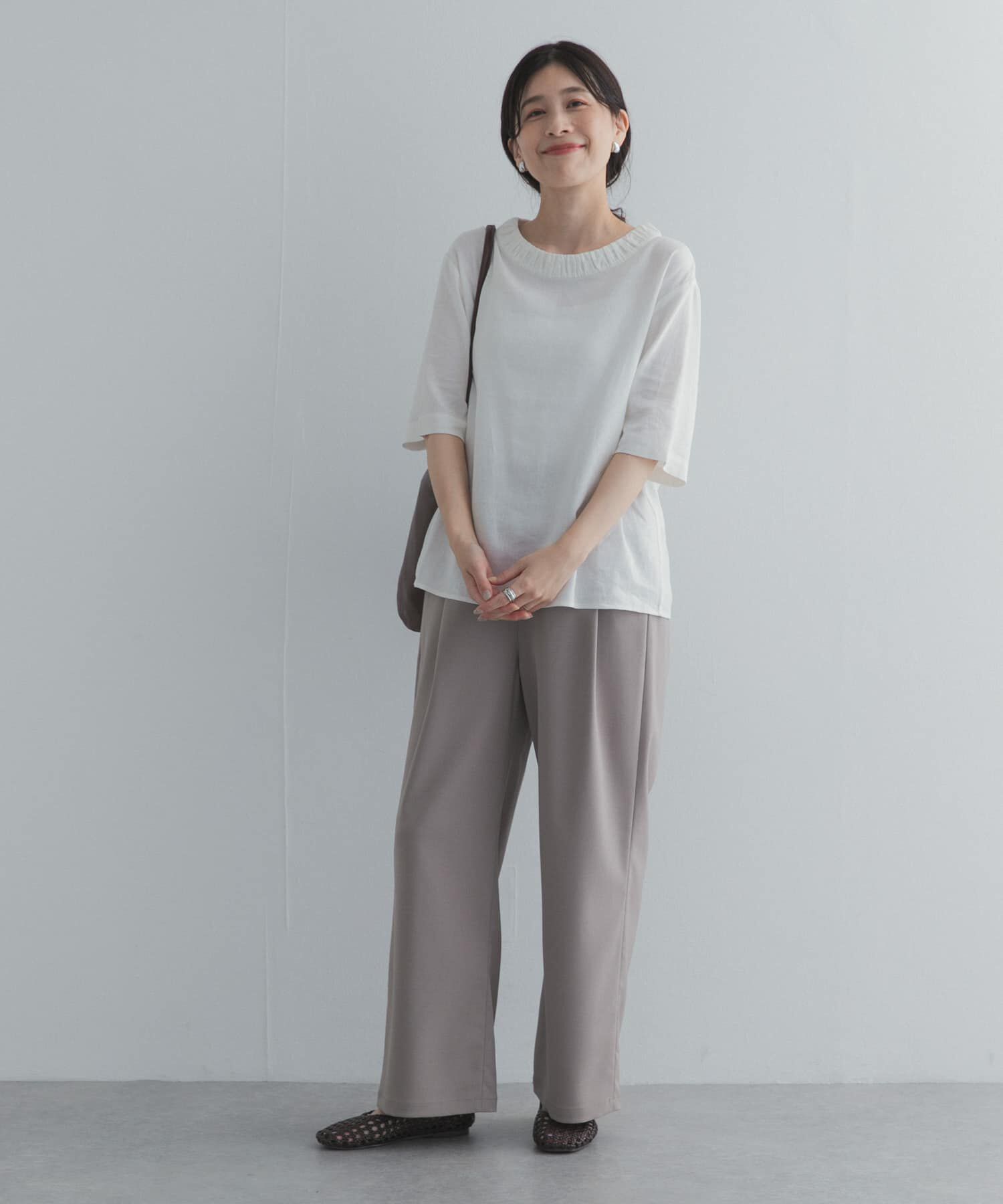 URBAN RESEARCH DOORS「リネンレーヨンバックリボンブラウス」|シャツ・ブラウス|
